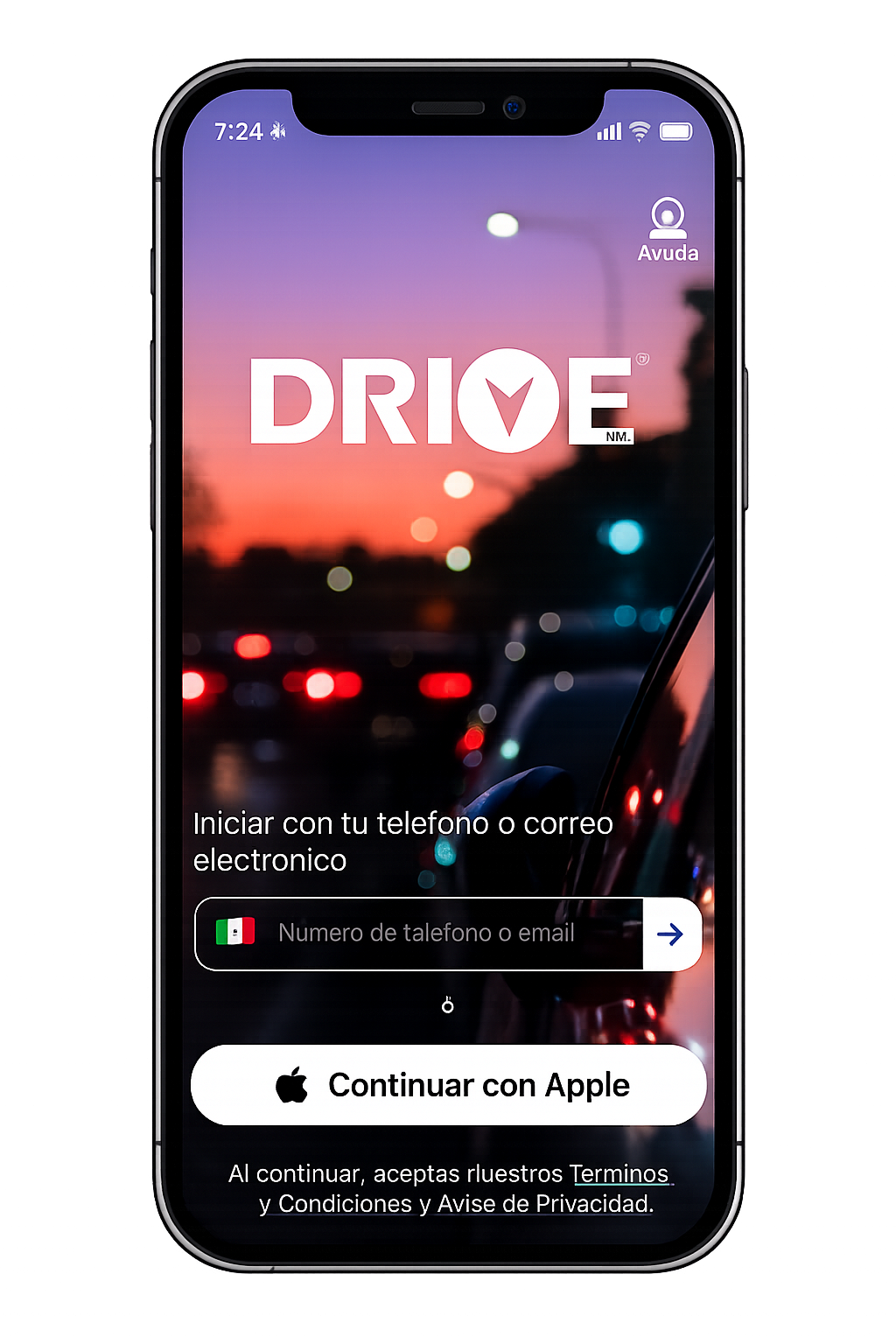 Pantalla de registro